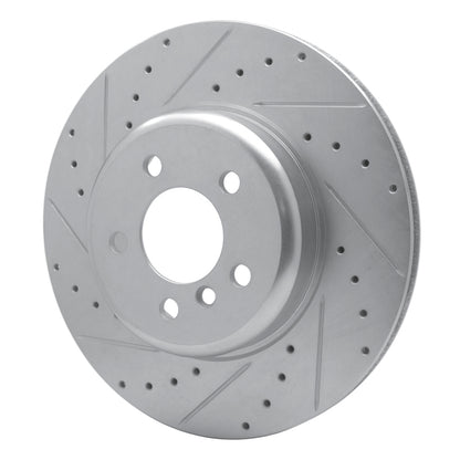 R1 Concepts R1 10-19 BMW 640I xDrive Convertible Rear Left Drilled & Slotted Silver Brake Rotor
