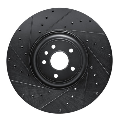 R1 Concepts R1 16-24 Jaguar XF Front Right Drilled & Slotted Black Brake Rotor