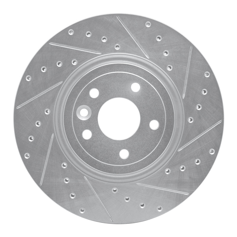 R1 Concepts R1 17-20 Jaguar XF Front Right Drilled & Slotted Silver Brake Rotor