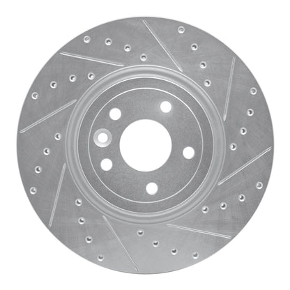 R1 Concepts R1 17-20 Jaguar XF Front Right Drilled & Slotted Silver Brake Rotor