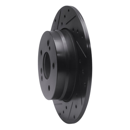 R1 Concepts R1 96-98 Mercedes-Benz SL320 Rear Left Drilled & Slotted Black Brake Rotor