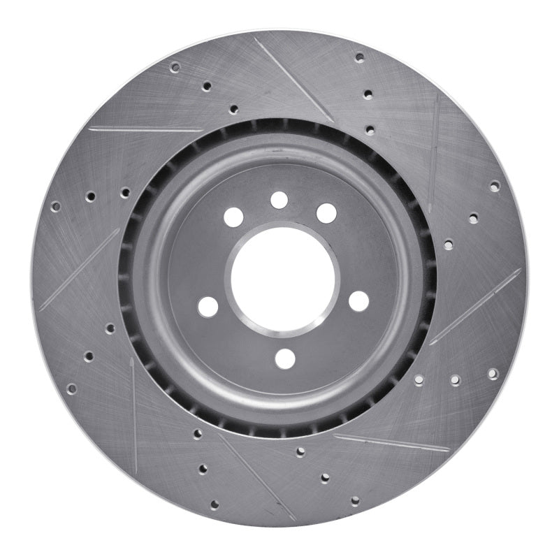 R1 Concepts R1 06-17 Land Rover Discovery Front Left Drilled & Slotted Silver Brake Rotor