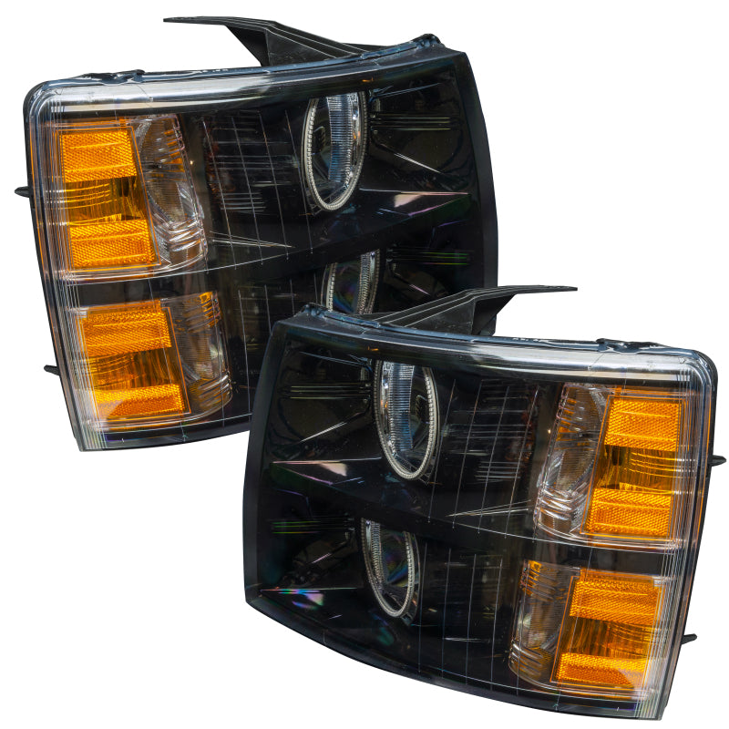 ORACLE Lighting Oracle 07-13 Chevy Silverado SMD HL - Blk - Round Style - ColorSHIFT w/ BC1 Controller
