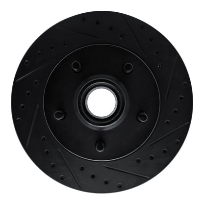 R1 Concepts R1 90-90 Cadillac BROUGHAM Front Right Drilled & Slotted Black Brake Rotor