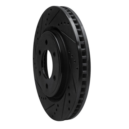 R1 Concepts R1 2021-2025 Ford Bronco Front Left Drilled & Slotted Black Brake Rotor