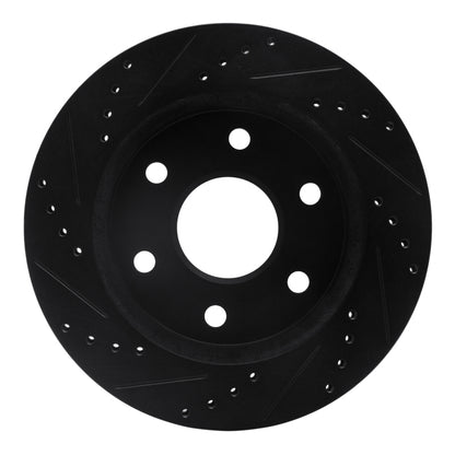 R1 Concepts R1 2022-2025 Lexus LX600 Rear Right Drilled & Slotted Black Brake Rotor