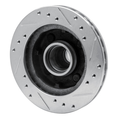 R1 Concepts R1 79-81 Ford Mustang Front Left Drilled & Slotted Silver Brake Rotor