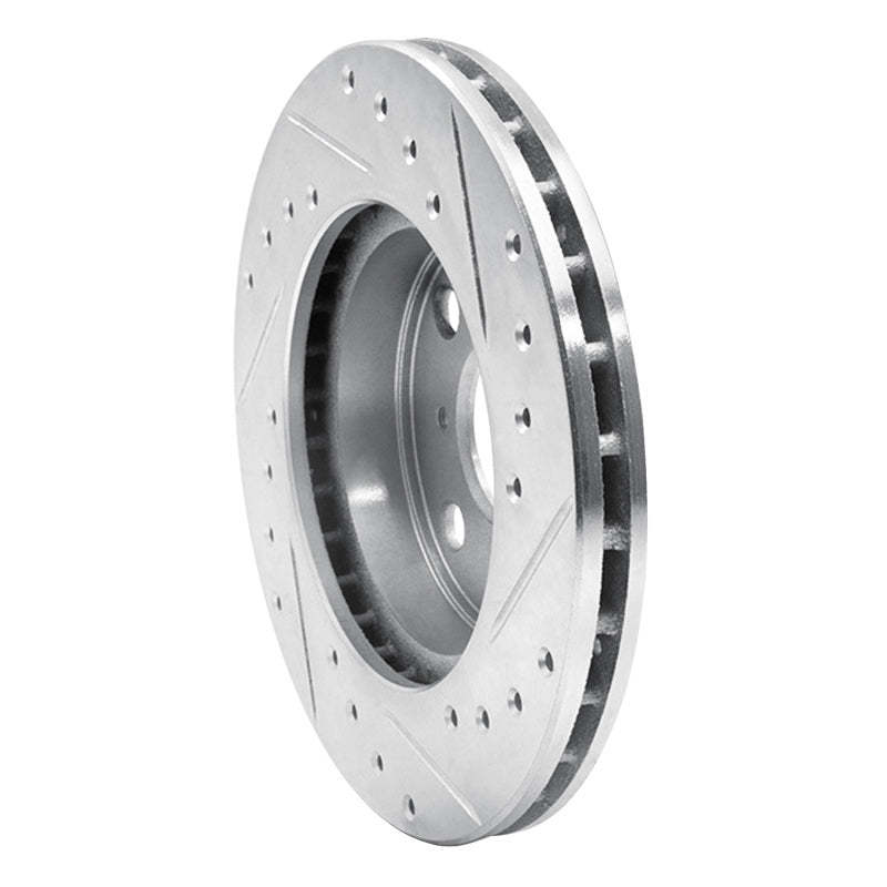 R1 Concepts R1 86-89 Toyota Celica Front Left Drilled & Slotted Silver Brake Rotor