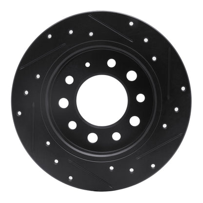 R1 Concepts R1 03-08 Hyundai Tiburon Rear Left Drilled & Slotted Black Brake Rotor