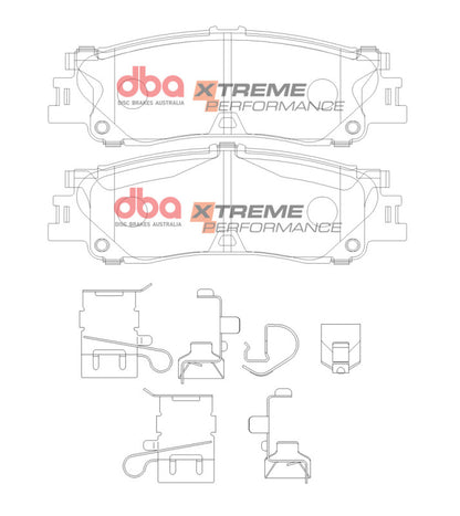 DBA 2022+ Toyota Landcruiser 300 Series XP Xtreme Performance Rear Brake Pads w/ Shims & Clips