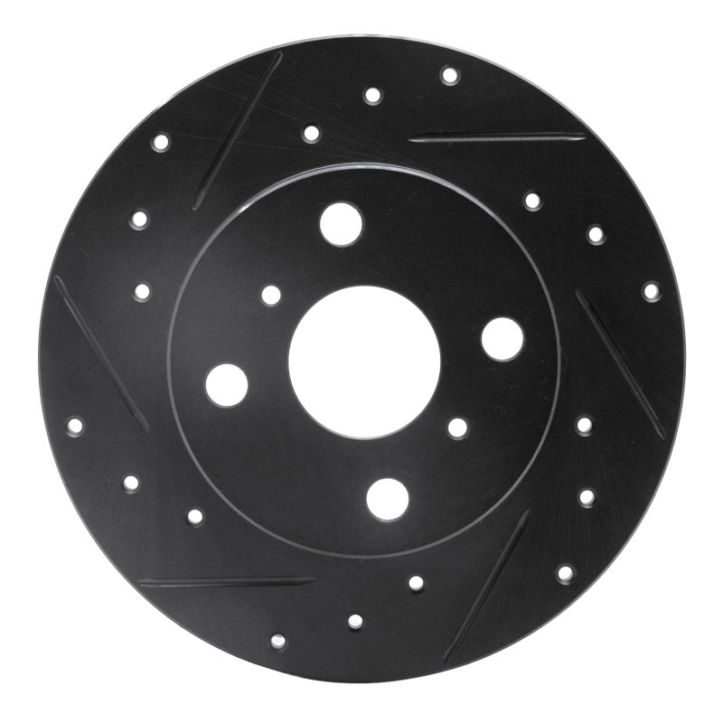 R1 Concepts R1 85-86 Toyota MR2 Rear Left Drilled & Slotted Black Brake Rotor