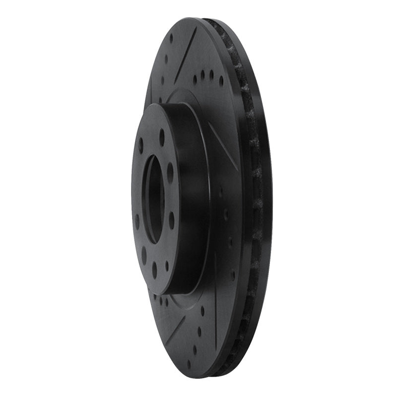 R1 Concepts R1 06-15 Mazda MX-5 Miata Front Left Drilled & Slotted Black Brake Rotor