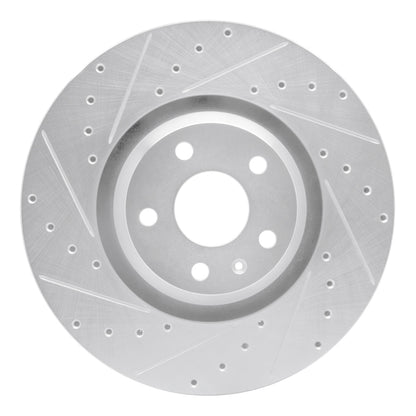 R1 Concepts R1 08-11 Audi TTS Quattro Front Left Drilled & Slotted Silver Brake Rotor