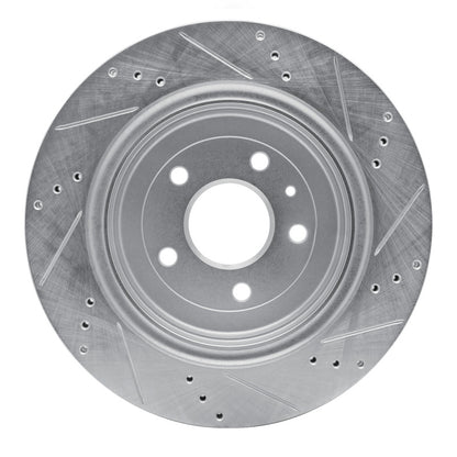 R1 Concepts R1 14-19 Chevrolet Corvette Rear Left Drilled & Slotted Silver Brake Rotor