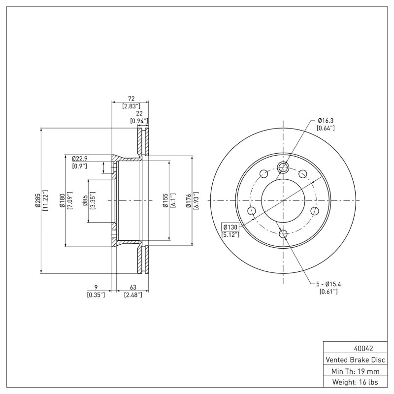 DFC 02-06 Dodge Sprinter 3500 Front Brake Rotor