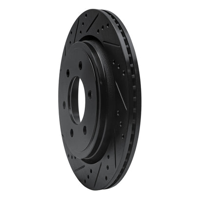 R1 Concepts R1 15-17 Ford F-150 4WD Rear Left Drilled & Slotted Black Brake Rotor