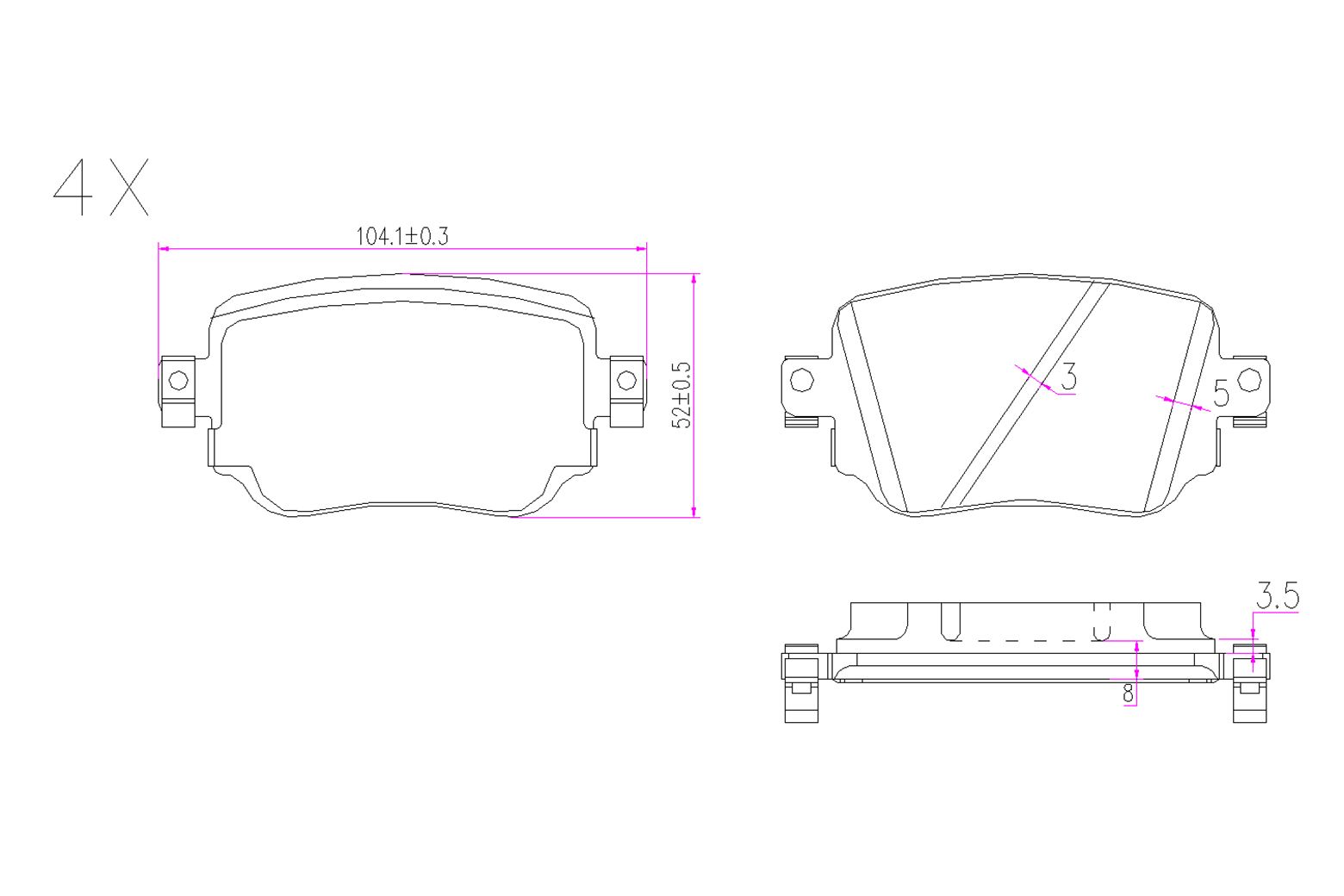 BOGAP A8210107 Brake Pad Set, Disc Brake | ML Performance Car Parts