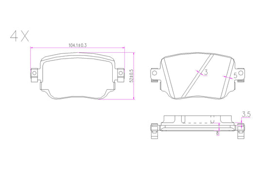 BOGAP A8210107 Brake Pad Set, Disc Brake | ML Performance Car Parts