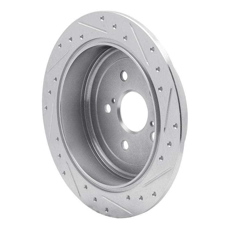 R1 Concepts R1 10-20 Lexus RX450h Rear Left Drilled & Slotted Silver Brake Rotor