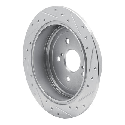 R1 Concepts R1 10-20 Lexus RX450h Rear Left Drilled & Slotted Silver Brake Rotor