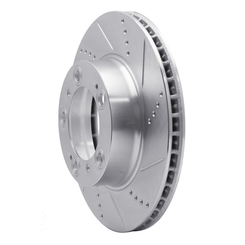 R1 Concepts R1 97-04 Porsche Boxster Front Right Drilled & Slotted Silver Brake Rotor