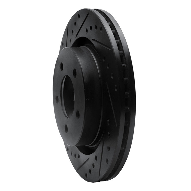R1 Concepts R1 99-04 Chrysler 300M Front Left Drilled & Slotted Black Brake Rotor