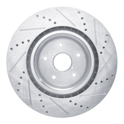 R1 Concepts R1 18-25 Subaru WRX STI Front Left Drilled & Slotted Silver Brake Rotor