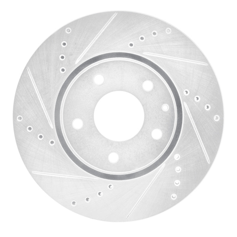 R1 Concepts R1 16-25 Mazda CX-5 Front Left Drilled & Slotted Silver Brake Rotor