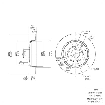 DFC 07-17 Acura MDX Rear Brake Rotor