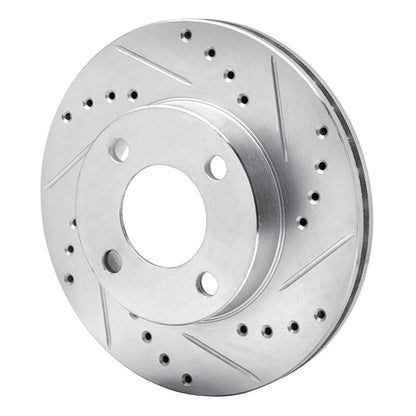 R1 Concepts R1 90-91 Audi 90 Quattro Front Right Drilled & Slotted Silver Brake Rotor