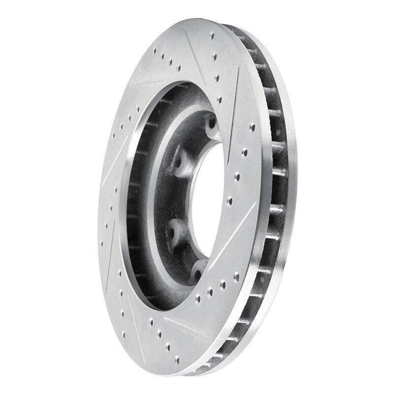R1 Concepts R1 93-97 Lexus LX450 Front Left Drilled & Slotted Silver Brake Rotor