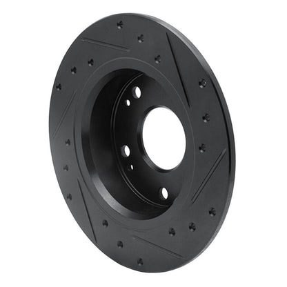 R1 Concepts R1 03-08 Acura TSX Rear Left Drilled & Slotted Black Brake Rotor