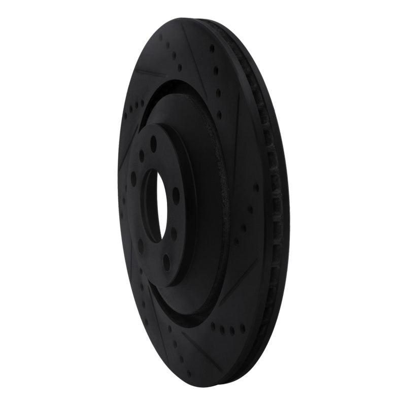 R1 Concepts R1 04-18 Audi A8 Rear Right Drilled & Slotted Black Brake Rotor