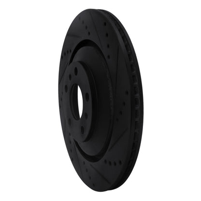 R1 Concepts R1 04-18 Audi A8 Rear Right Drilled & Slotted Black Brake Rotor