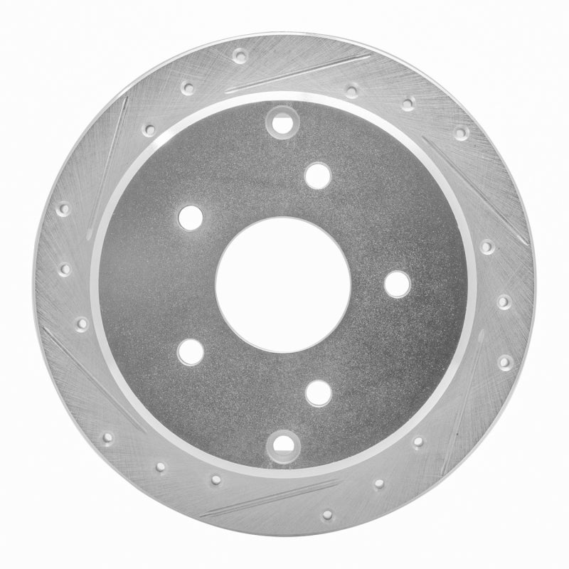 R1 Concepts R1 04-04 Pontiac GTO Rear Left Drilled & Slotted Silver Brake Rotor