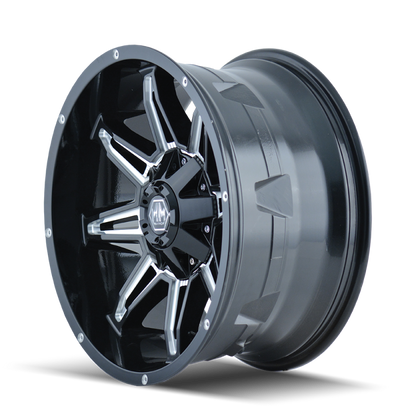 Mayhem 8090 Rampage 18x9 / 8x165.1 BP / -12mm Offset / 130.8mm Hub Gloss Black Milled Wheel