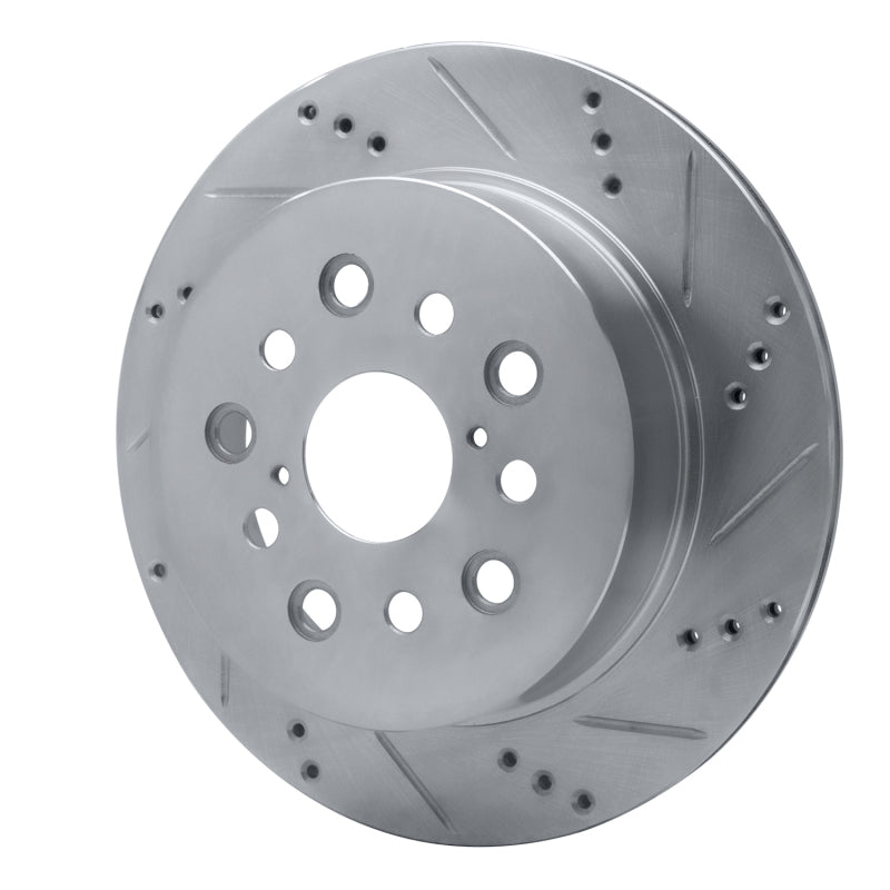 R1 Concepts R1 2001-2006 Lexus LS430 Rear Right Drilled & Slotted Silver Brake Rotor