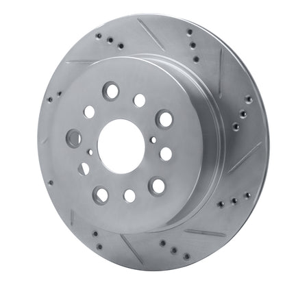 R1 Concepts R1 2001-2006 Lexus LS430 Rear Right Drilled & Slotted Silver Brake Rotor