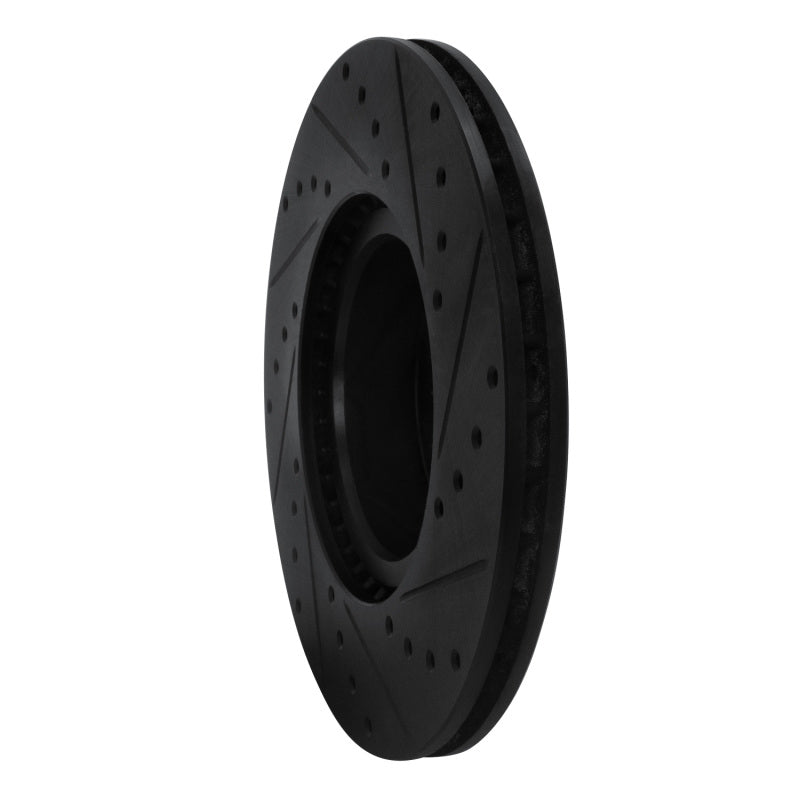 R1 Concepts R1 82-85 Mercedes-Benz 380SEC Front Left Drilled & Slotted Black Brake Rotor