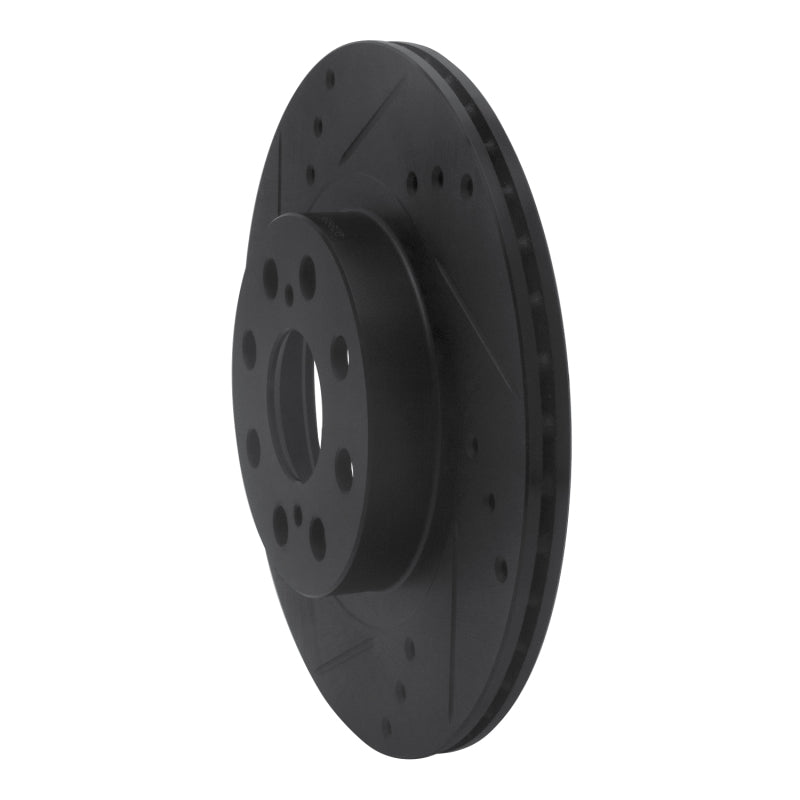 R1 Concepts R1 00-05 Toyota MR2 Spyder Rear Left Drilled & Slotted Black Brake Rotor