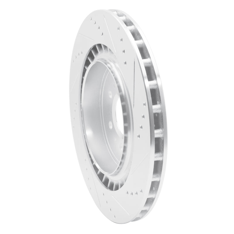 R1 Concepts R1 04-11 Cadillac CTS Rear Left Drilled & Slotted Silver Brake Rotor