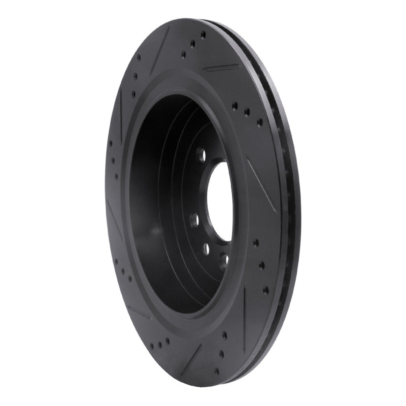 R1 Concepts R1 05-16 Land Rover Discovery (Latin America) Rear Right Drilled & Slotted Black Brake Rotor