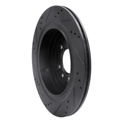 R1 Concepts R1 05-16 Land Rover Discovery (Latin America) Rear Right Drilled & Slotted Black Brake Rotor