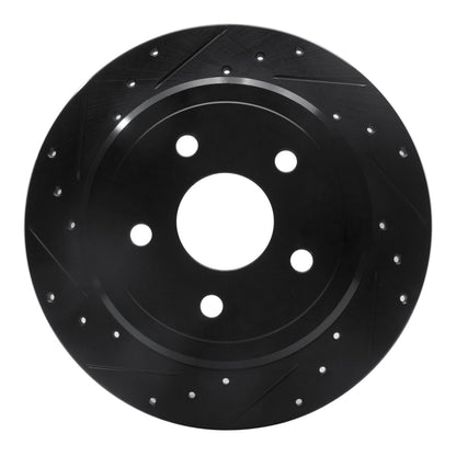 R1 Concepts R1 05-10 Jeep Grand Cherokee Rear Left Drilled & Slotted Black Brake Rotor
