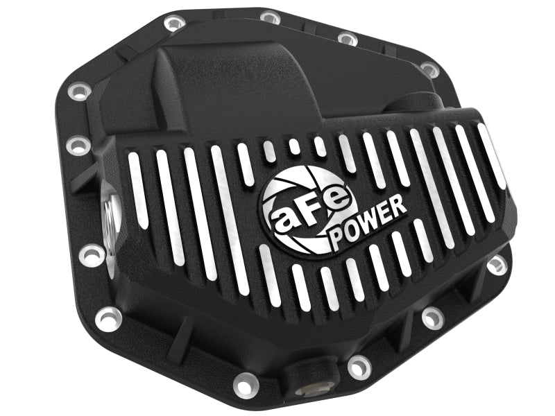 aFe POWER Pro Series Front Diff Cover Black w/ Machined Fins Ford F-250/350 23-26 (Dana M235)