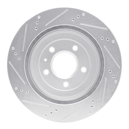 R1 Concepts R1 05-11 Cadillac STS Rear Right Drilled & Slotted Silver Brake Rotor