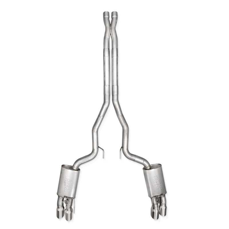 Stainless Works 2024 Mustang GT Catback Quad Tips Legend Sound X-Pipe Factory Connect Exhaust