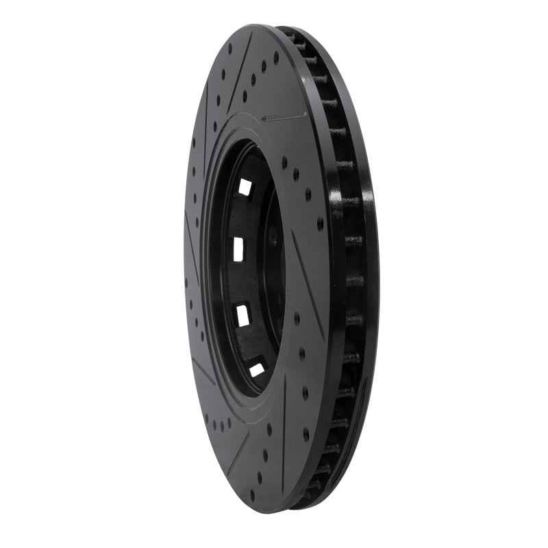 R1 Concepts R1 09-15 Toyota Venza Front Right Drilled & Slotted Black Brake Rotor