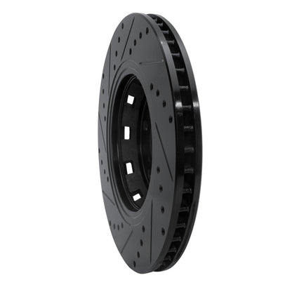 R1 Concepts R1 09-15 Toyota Venza Front Right Drilled & Slotted Black Brake Rotor