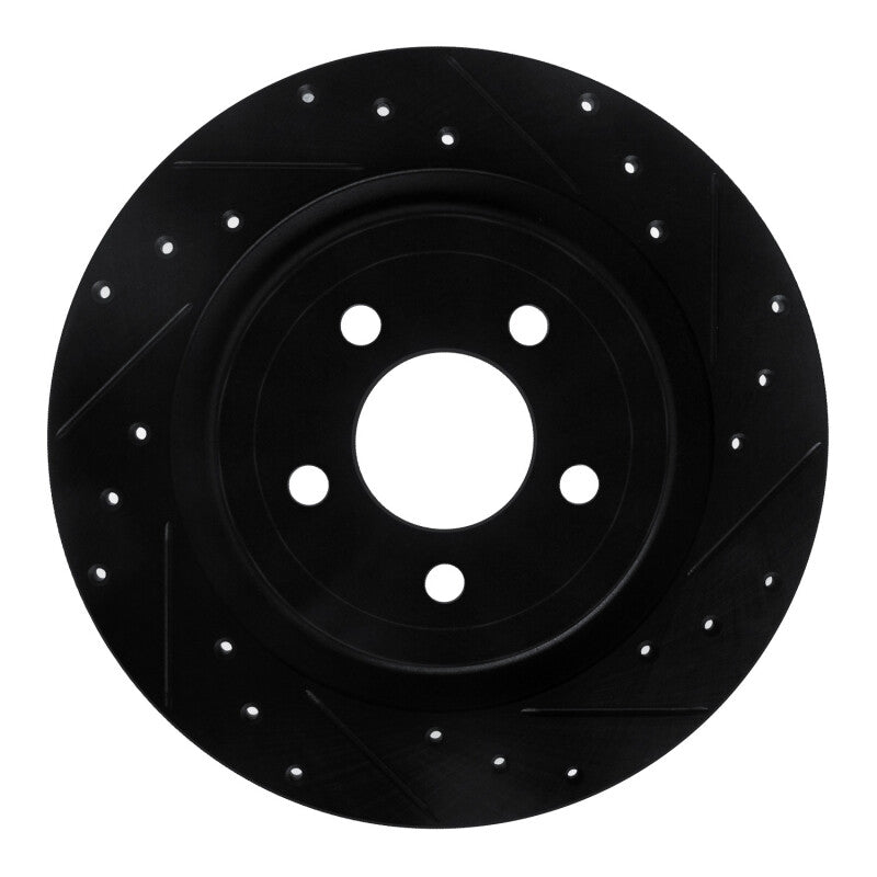R1 Concepts R1 20-25 Ford Explorer Rear Right Drilled & Slotted Black Brake Rotor